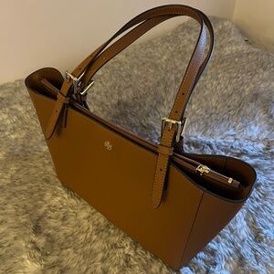 Brown Saffiano Leather Tote Bag